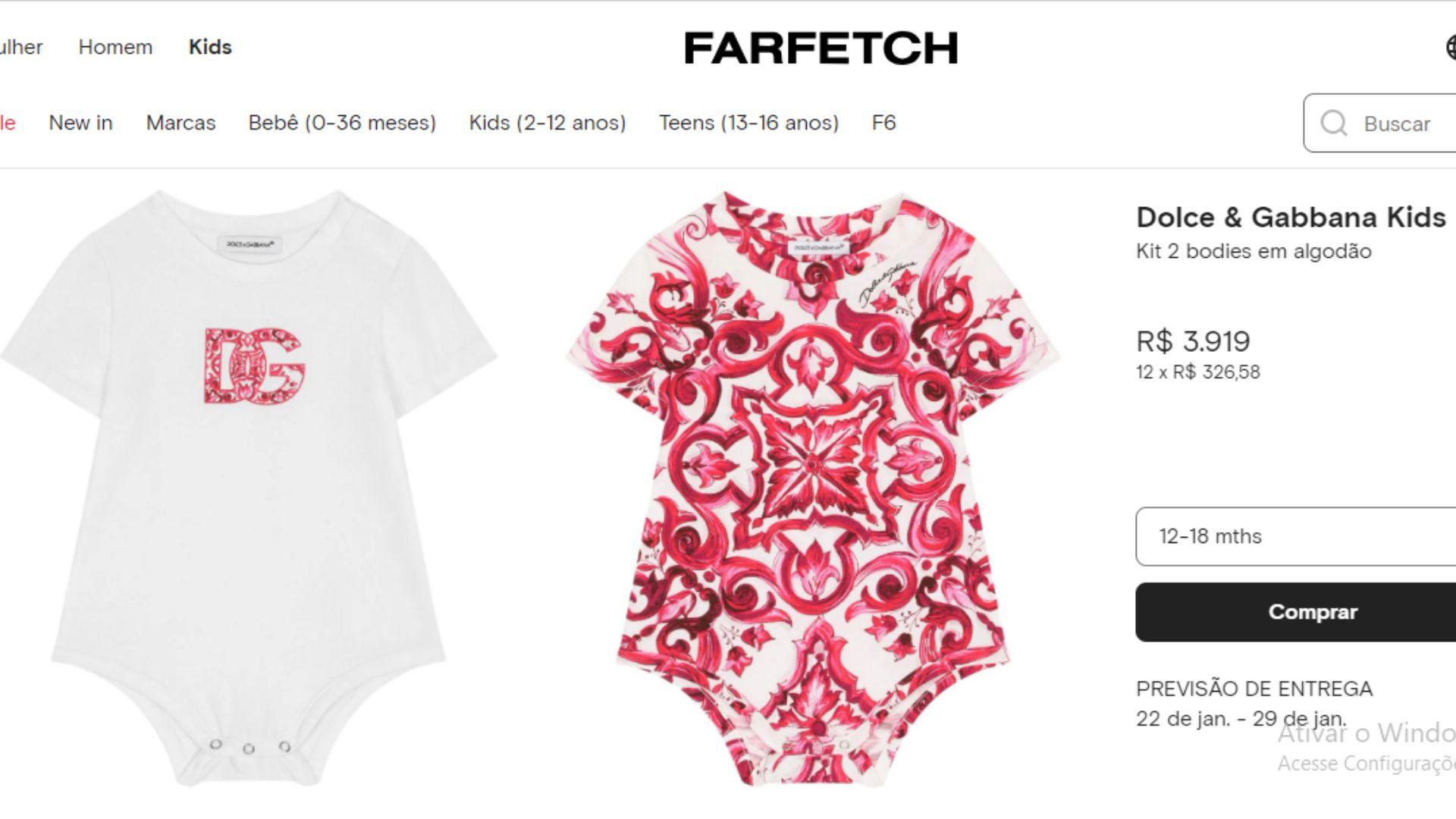 Body da Dolce&Gabanna usado por Mavie