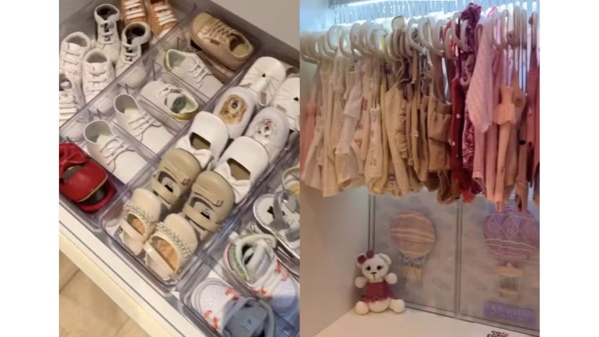 O closet da bebê foi organizado