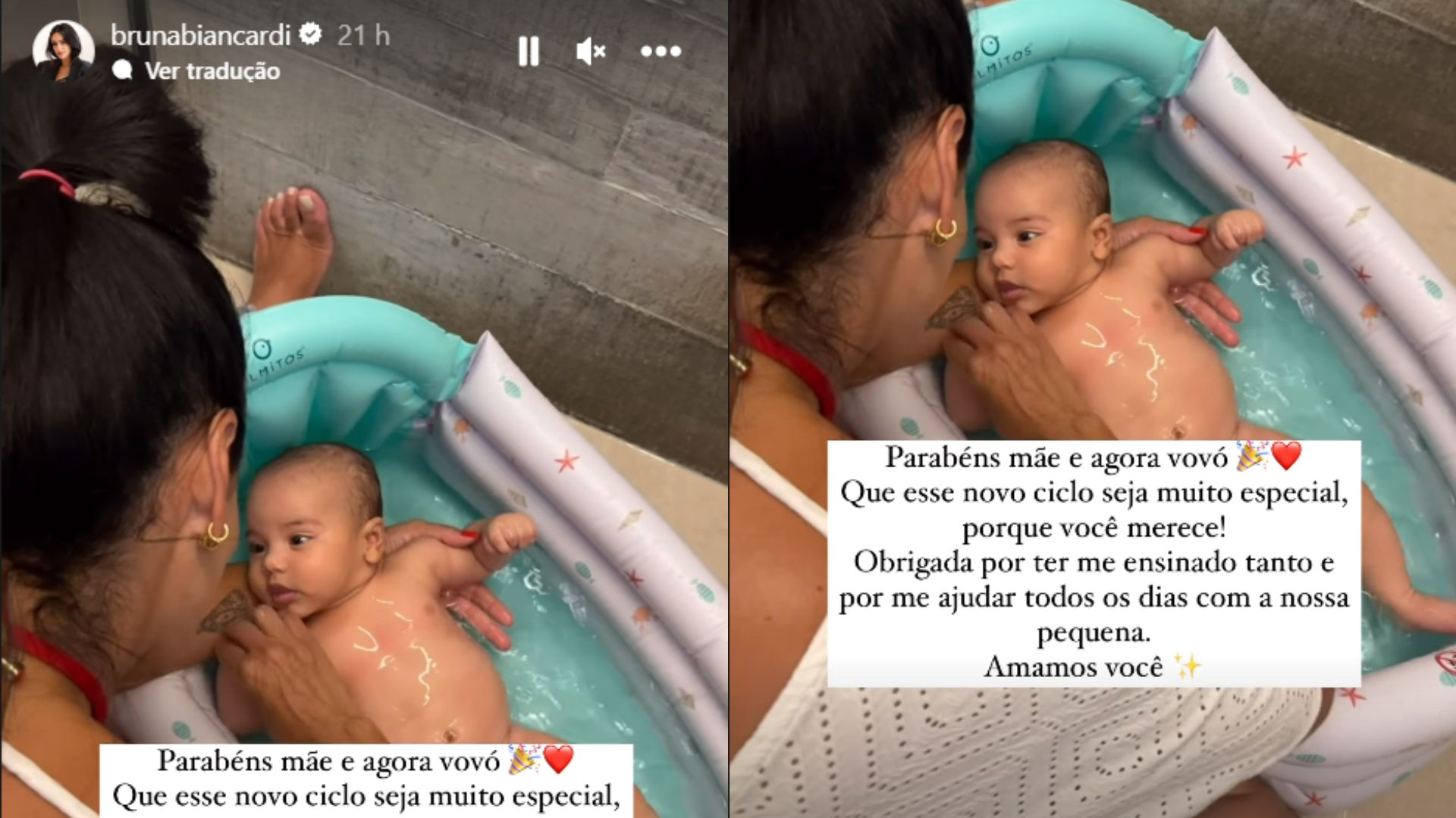 Stories de Bruna Biancardi parabenizando a mãe, Telma Fonseca