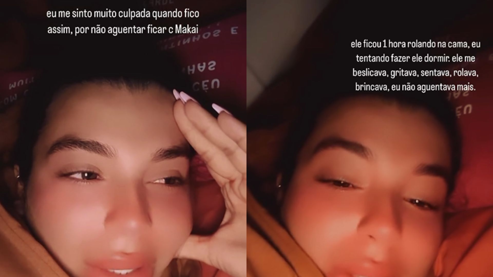 Stories de Petra Mattar sobre alergia e virose