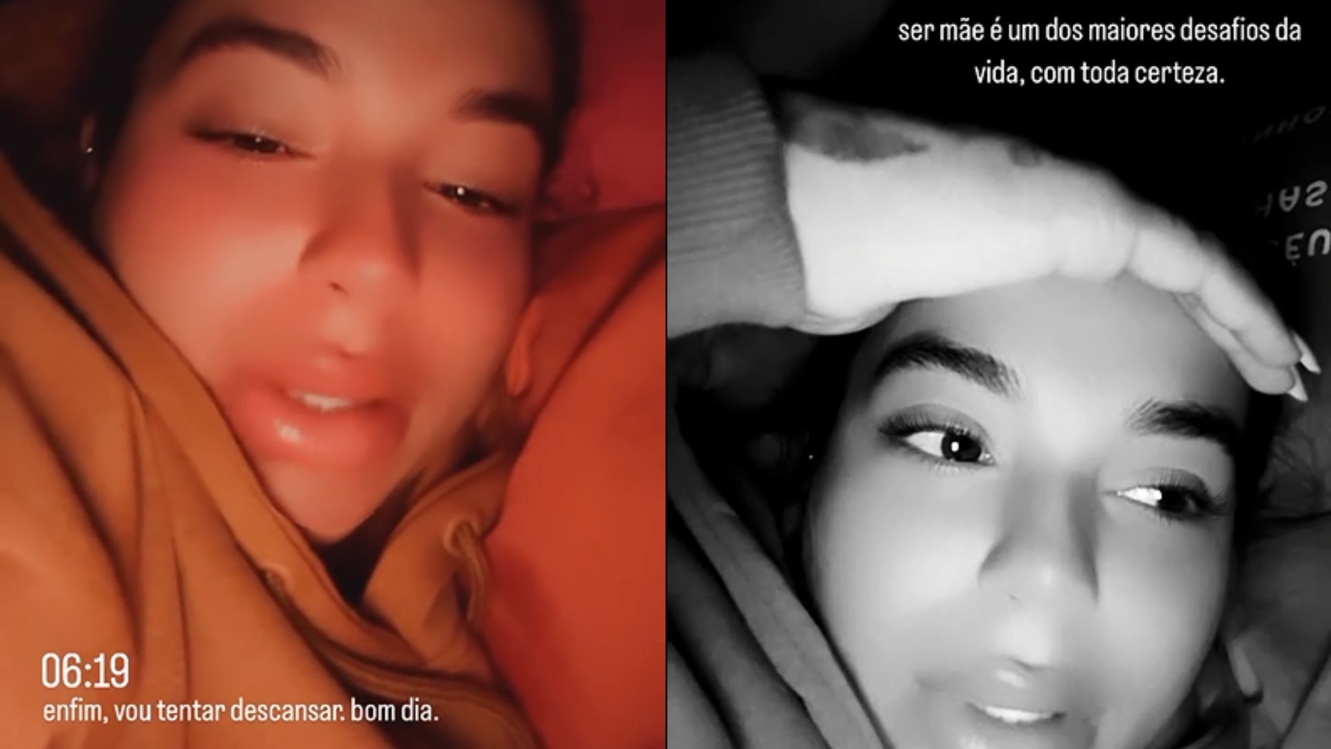 Stories de Petra Mattar sobre alergia e virose