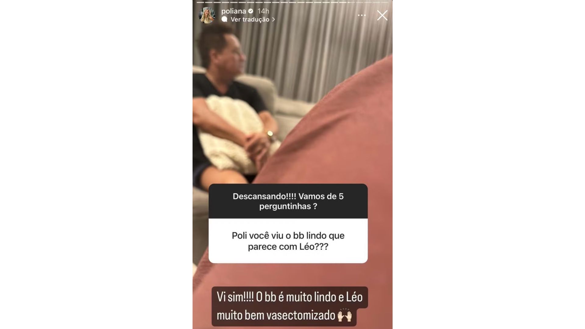 Poliana falou o segredo do marido