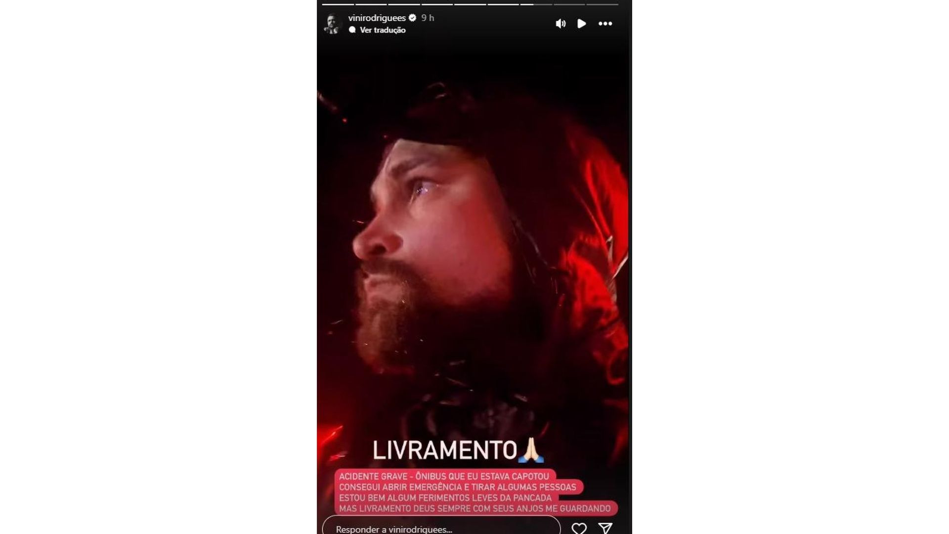 Vinicius sofreu um acidente