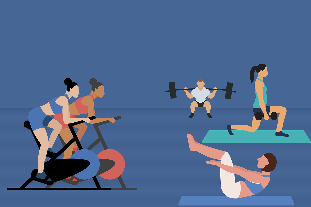 Anima&ccedil;&atilde;o de mulheres se exercitando