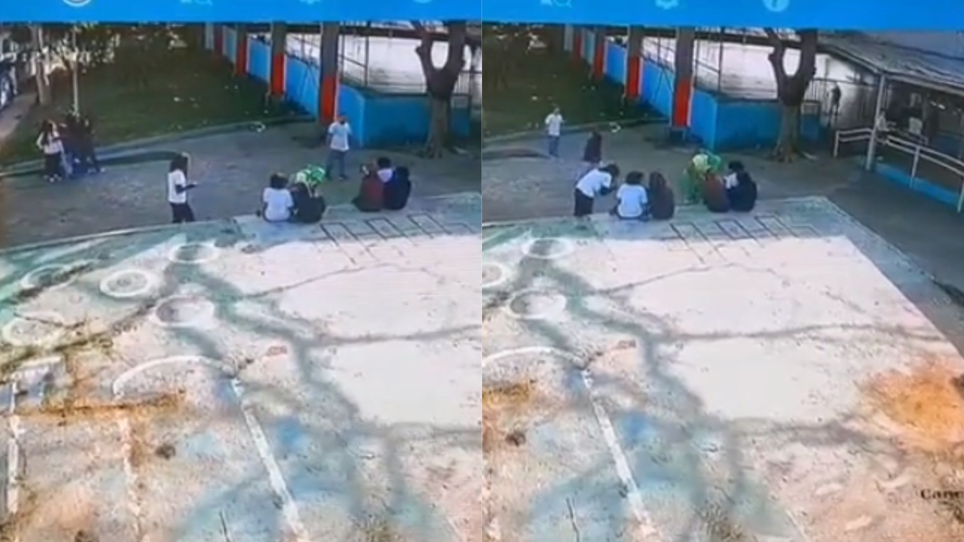 lixeiro e estudantes no p&aacute;tio de escola 