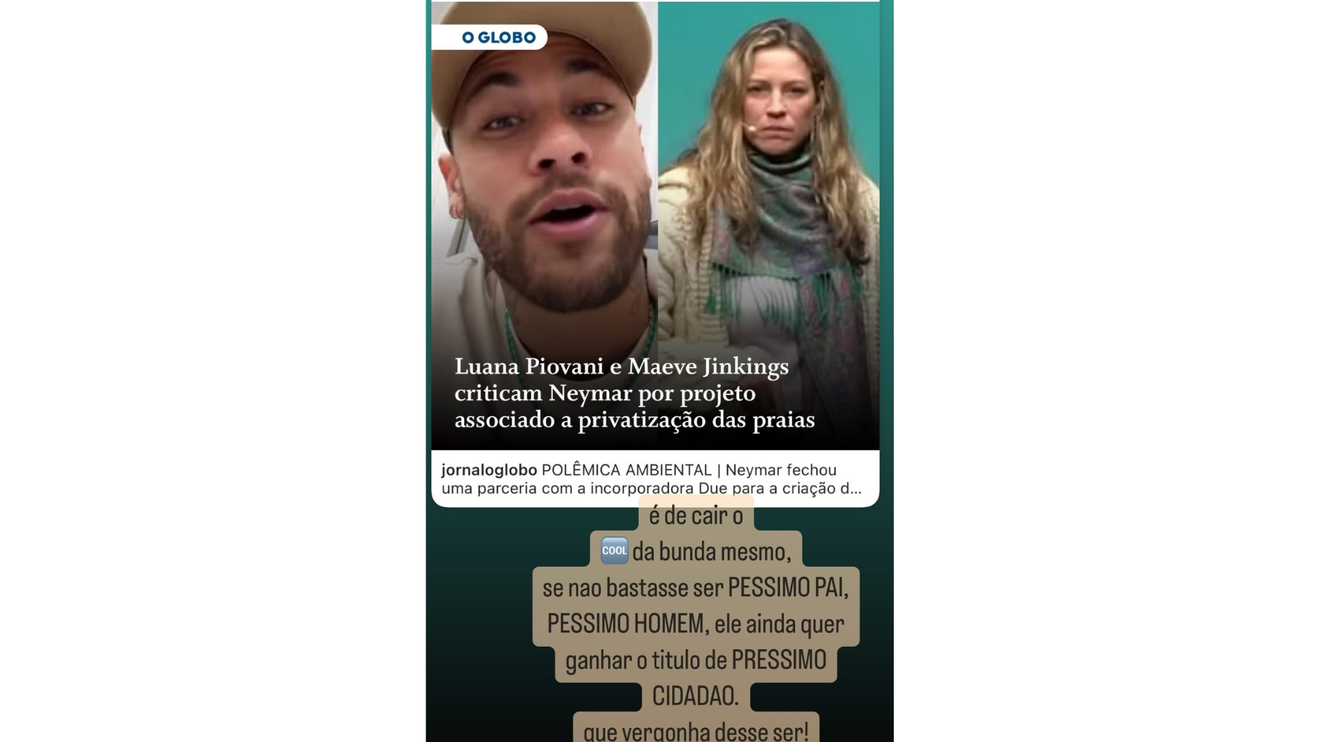 Luana Piovani criticando Neymar print