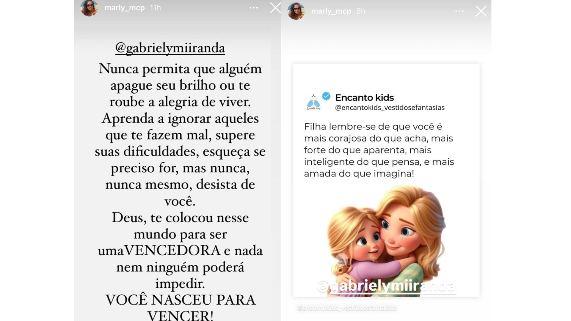 Mãe de Gabriely lhe defende