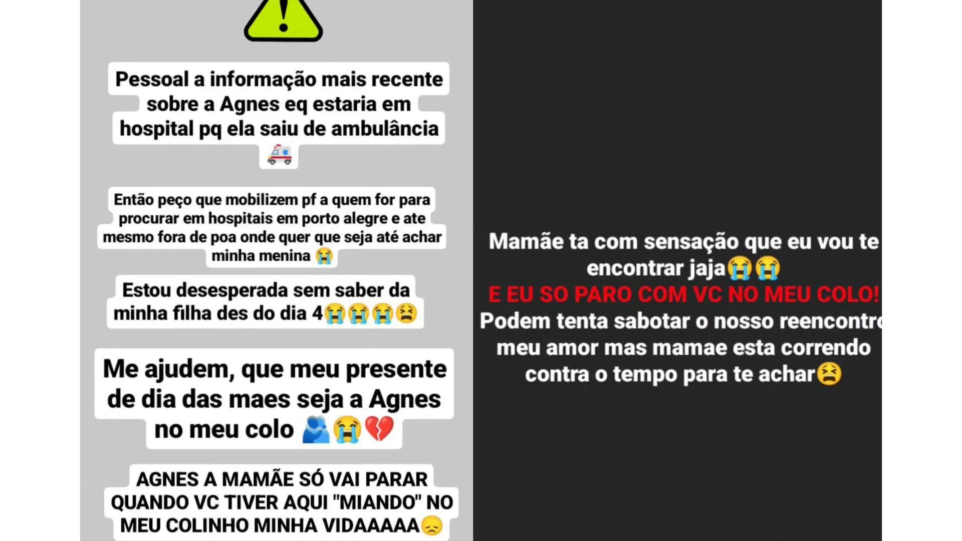 M&atilde;e pede ajuda