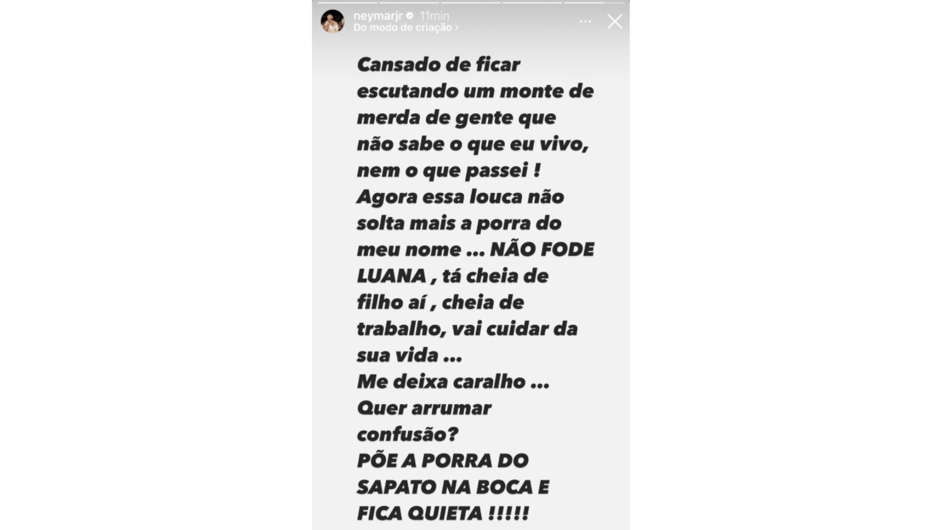 Neymar rebate criticas de Luana Piovani