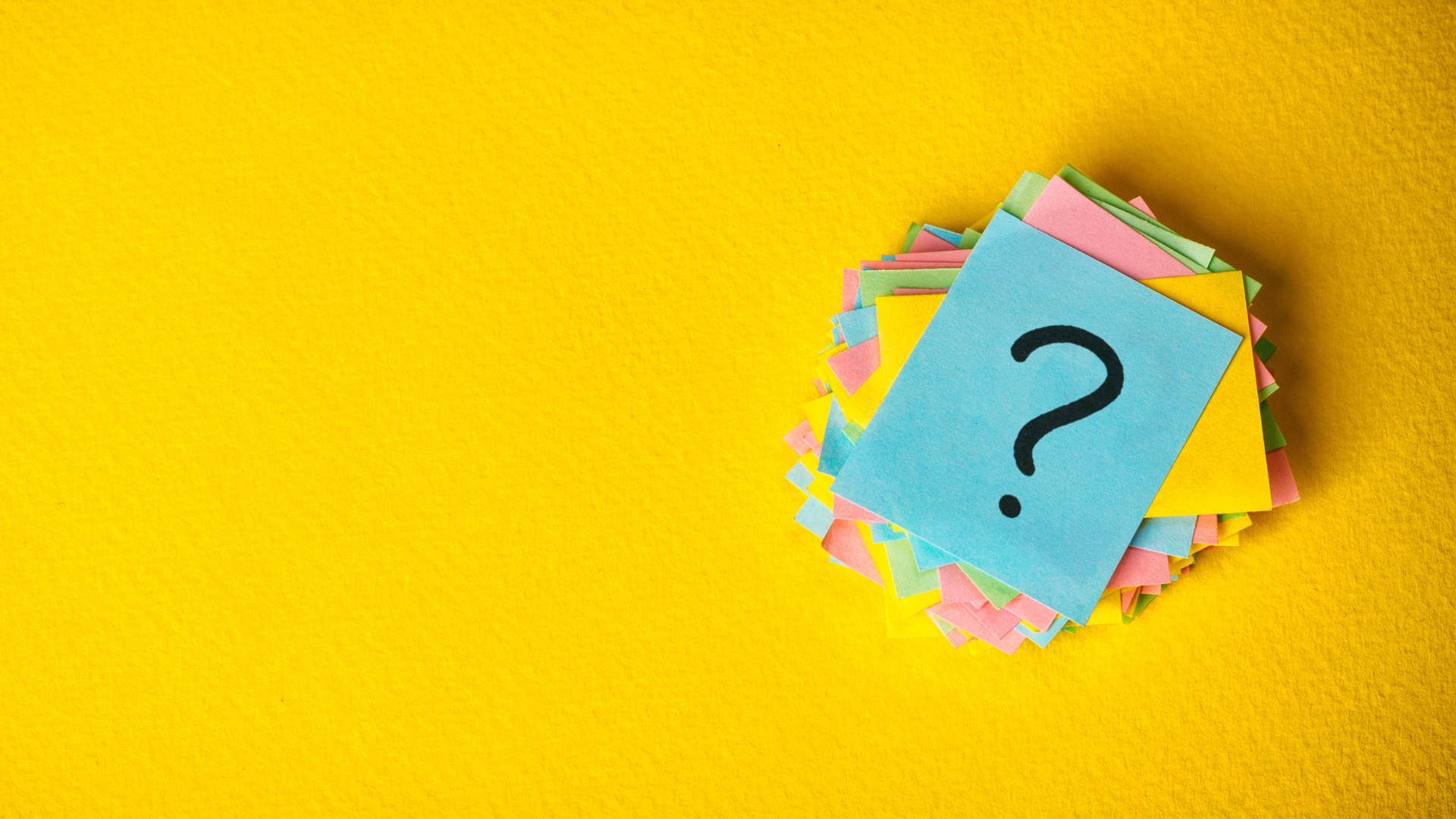 Bloco de notas com interrogação