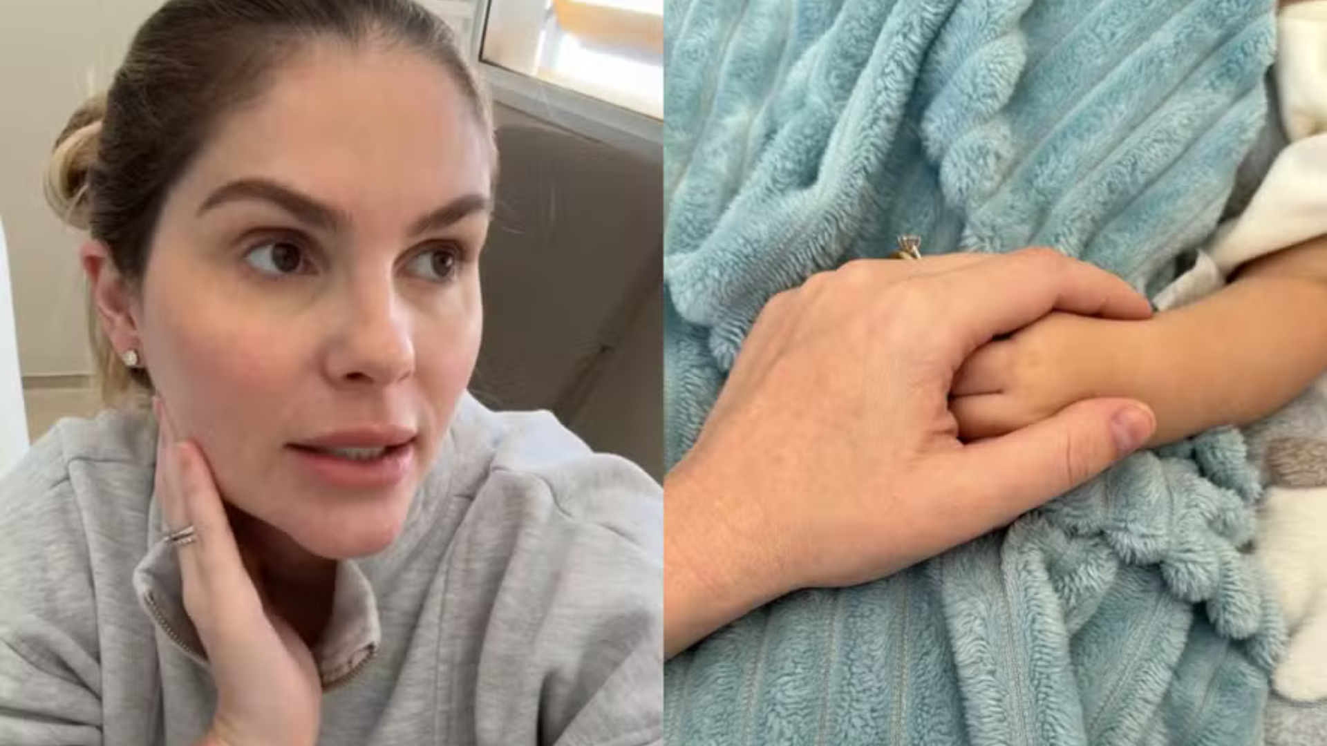 B&aacute;rbara Evans e filho internado