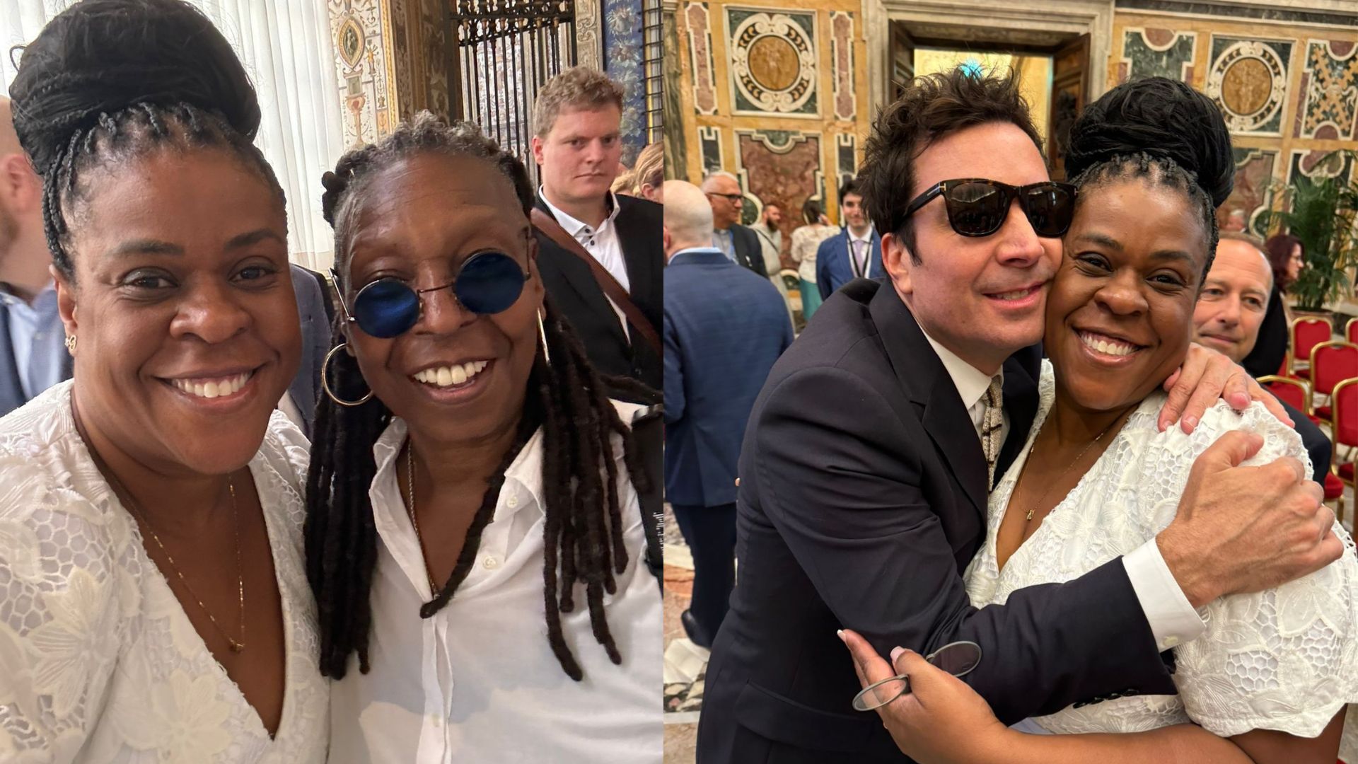 Cacau Pot&aacute;ssio com Whoopi Goldberg e Jimmy Fallon