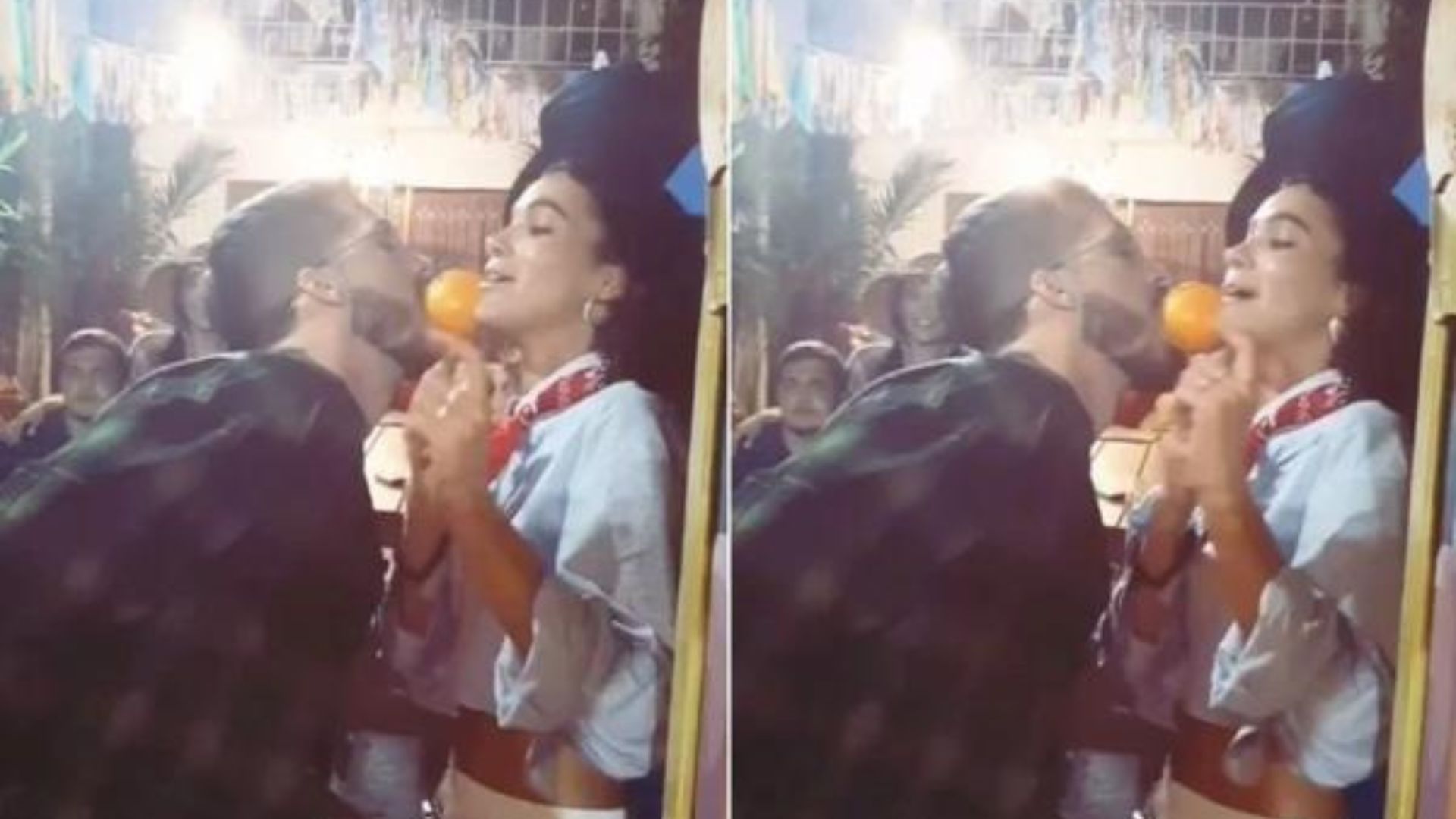 Bruna Marquezine e Jo&atilde;o Guilherme em festa junina