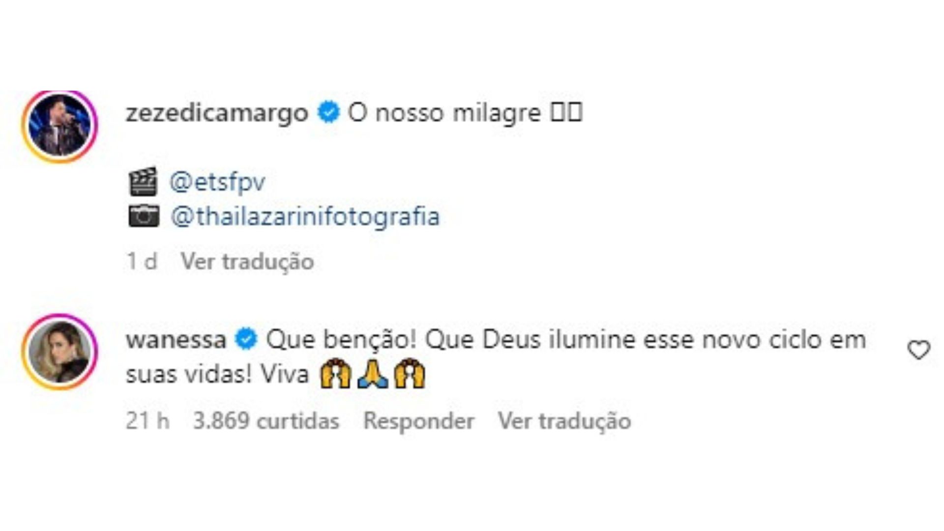 Print de coment&aacute;rio no instagram