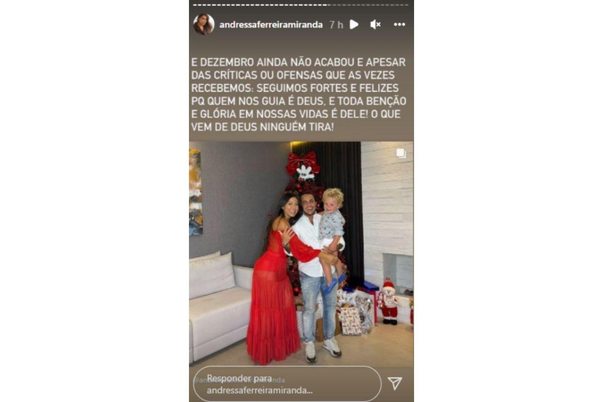 Andressa Ferreira fala sobre críticas contra a família