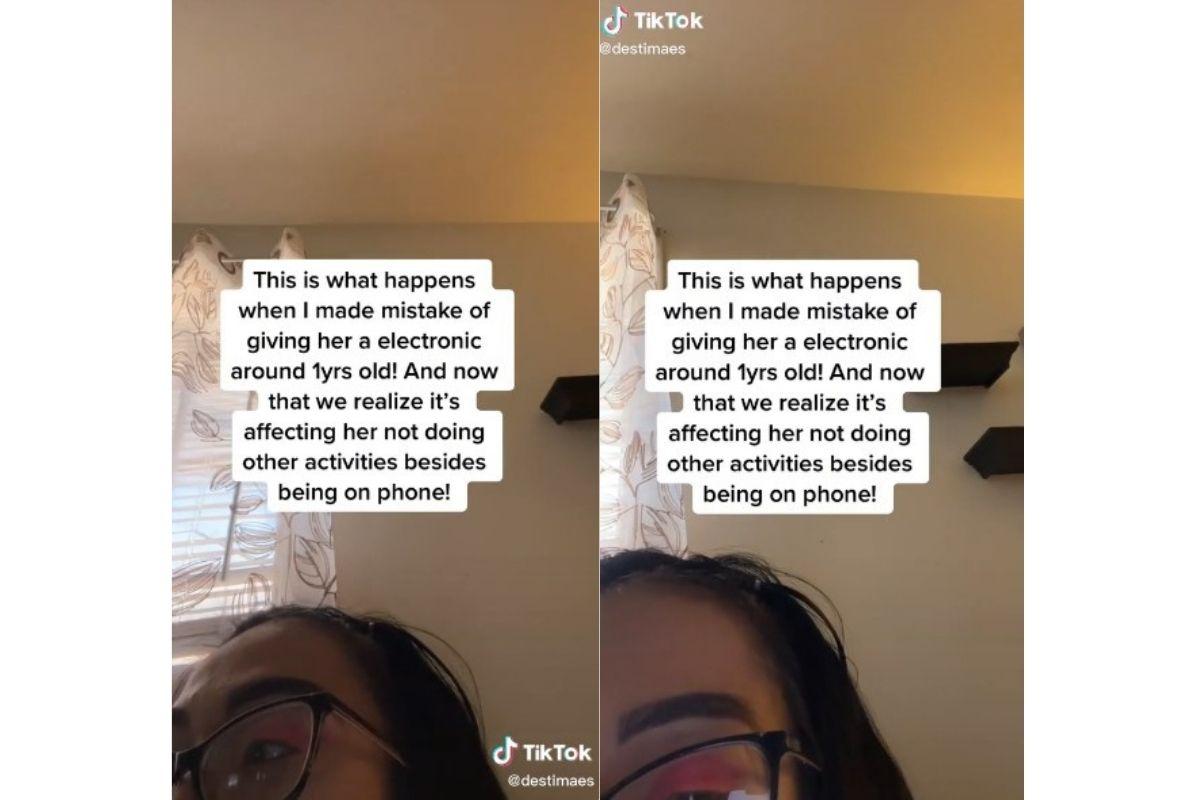A mãe filmou a menina fazendo birra por querer usar o celular