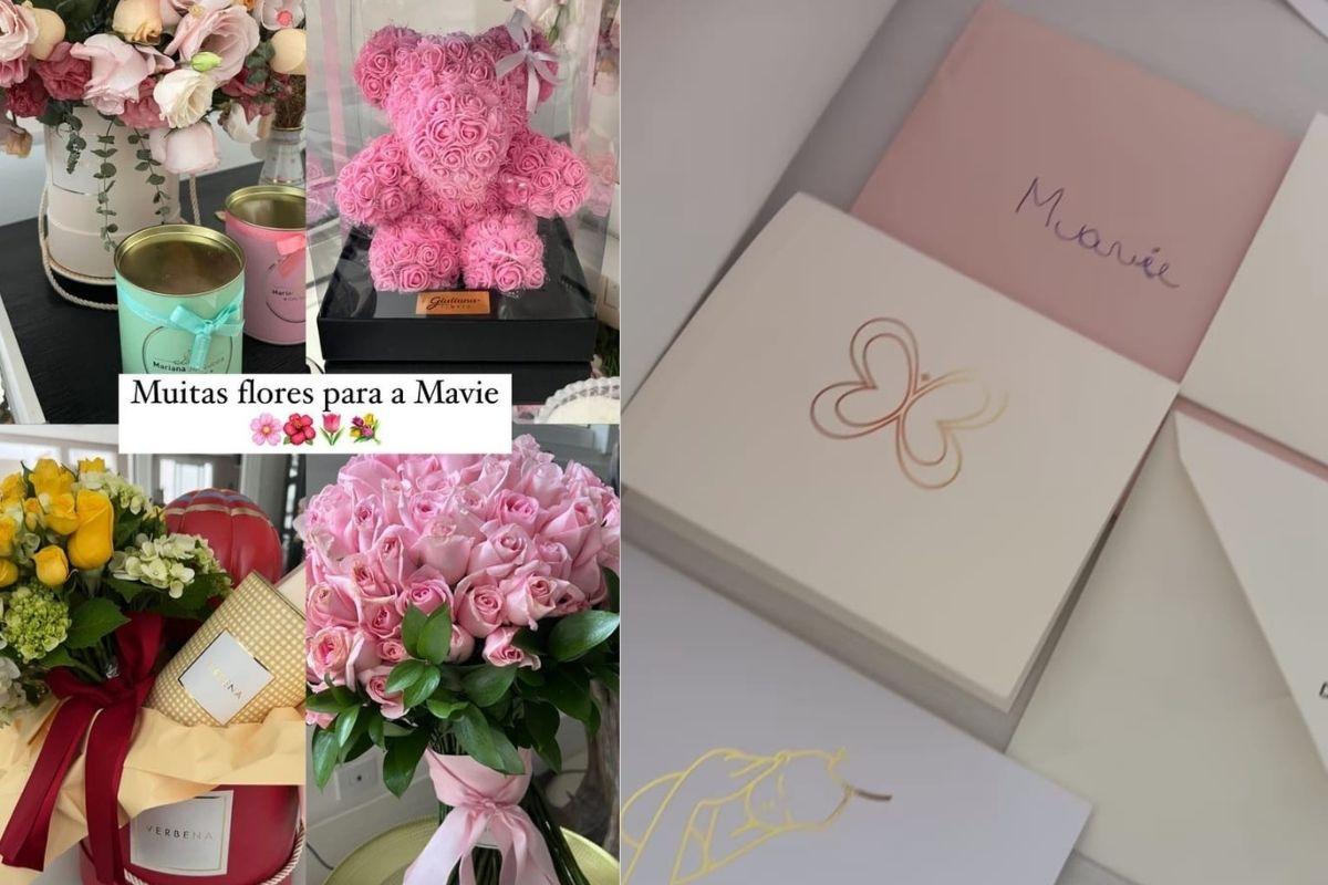 Mavie, filha mais nova de Neymar ganha presentes após o nascimento