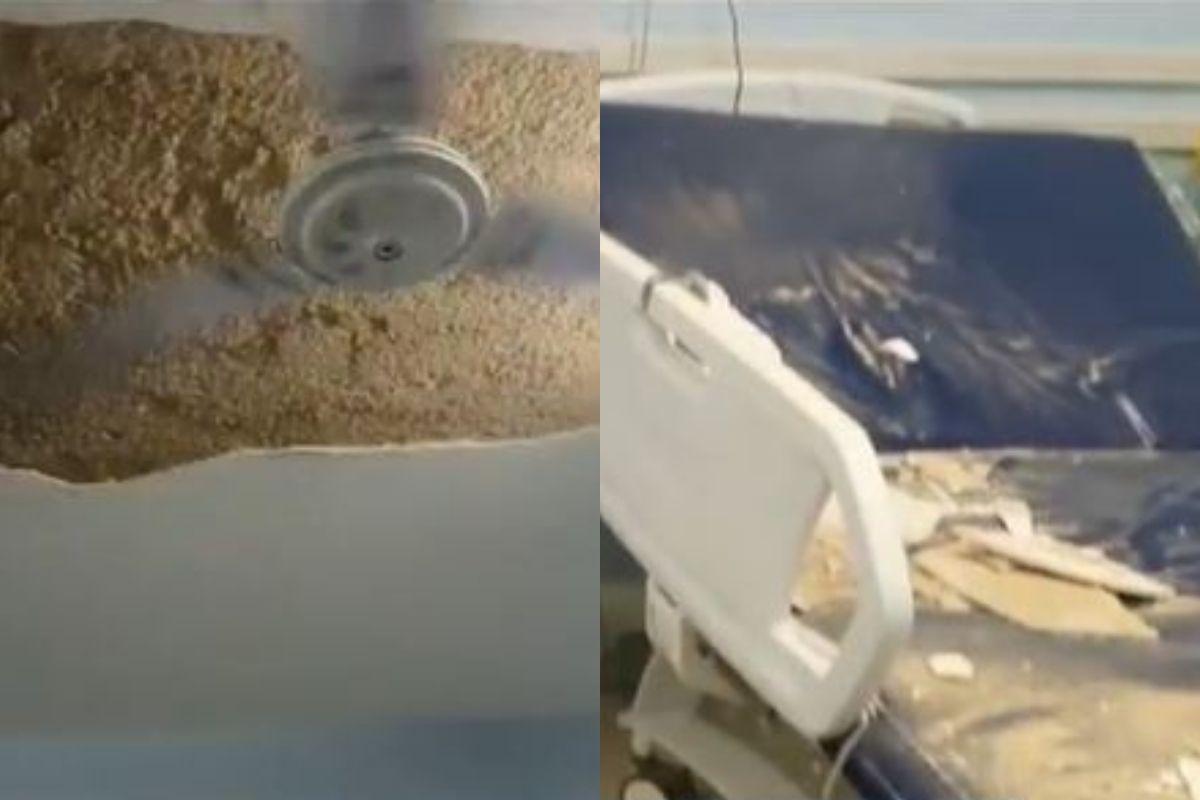 Parte do teto caiu nas macas da maternidade