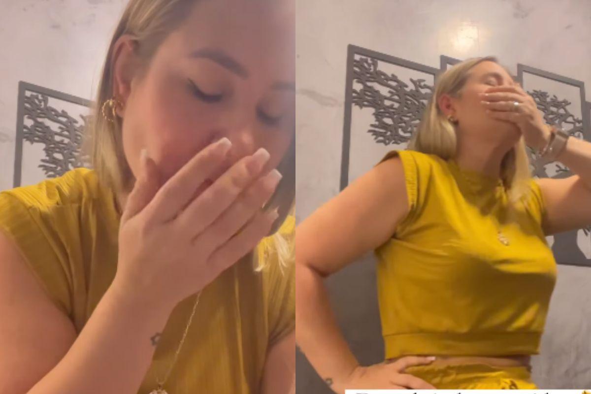 Patricia compartilhou no instagram o momento em que descobriu a gravidez