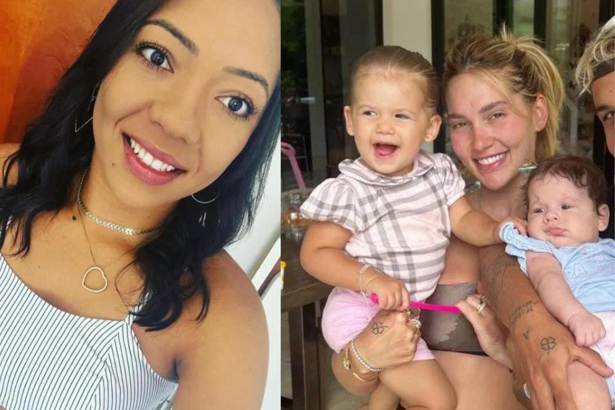 Babá de Virginia à esquerda e Virginia com as filha à direita