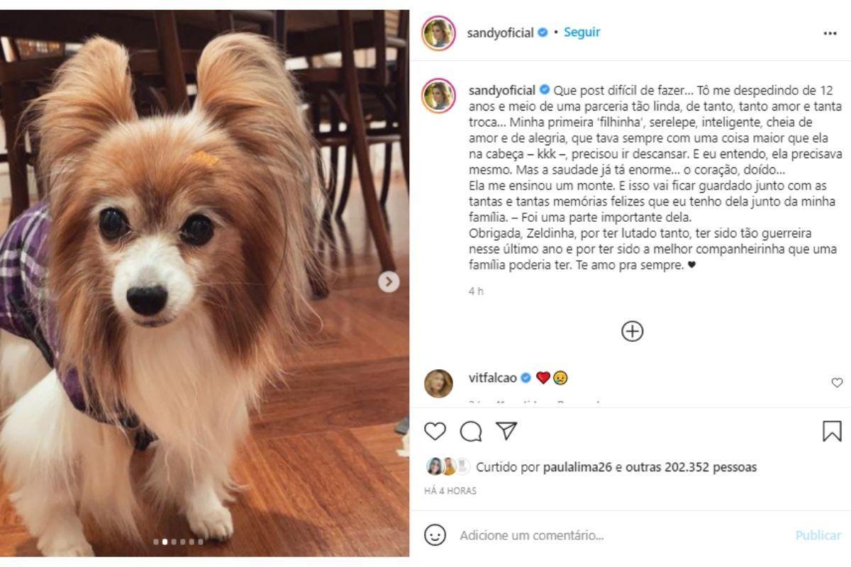 Sandy se despediu no Instagram