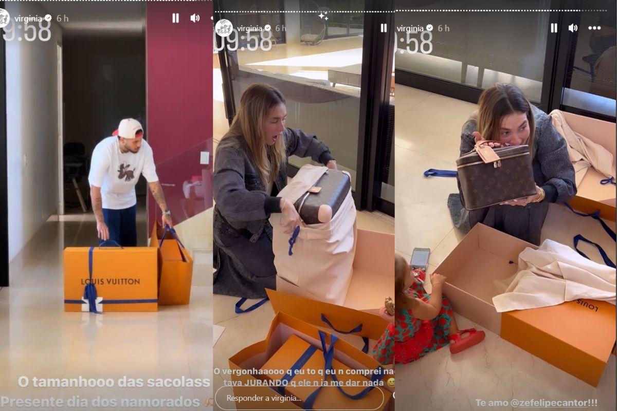 Zé Felipe presenteia Virginia com itens de luxo