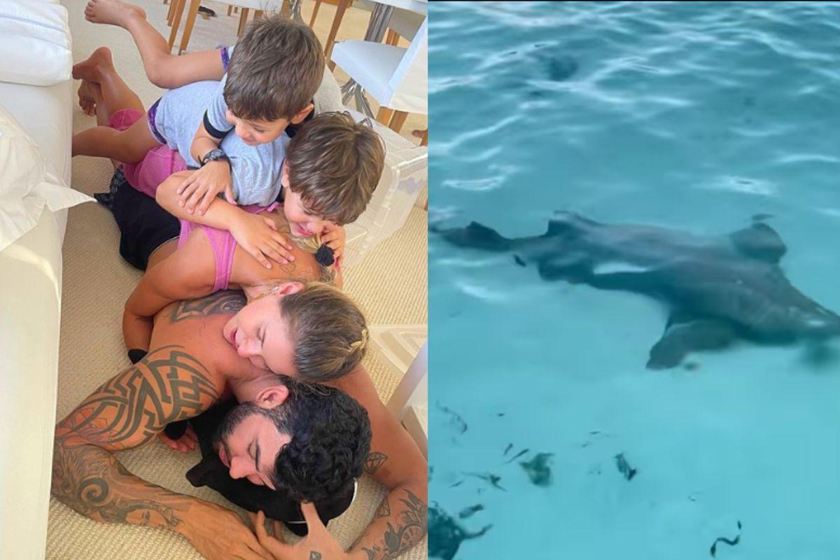 Andressa Suita com a família de férias