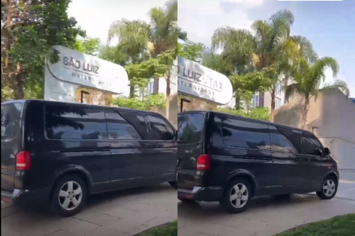 Neymar chega em maternidade