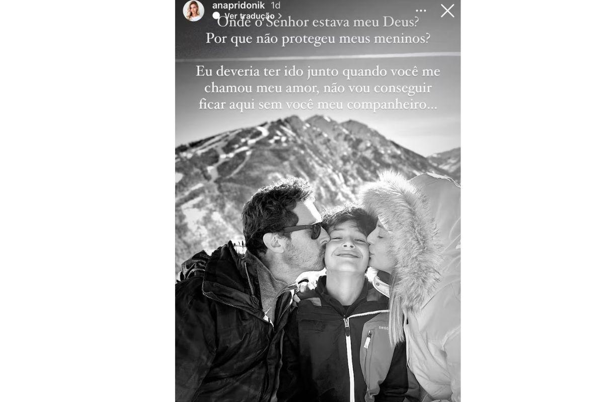 Ana Paula escreveu uma declaração para os dois após o acidente