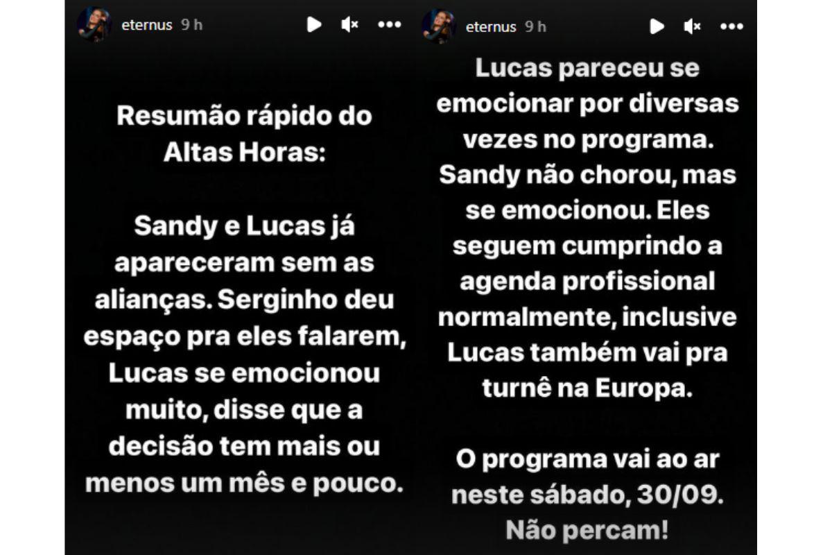 Sandy, Lucas Lima, Sandy separou, Lucas Lima separou, casamento Sandy, casamento Lucas Lima, por quanto tempo Sandy ficou casada, por que Sandy separou, o que aconteceu com o casamento da Sandy