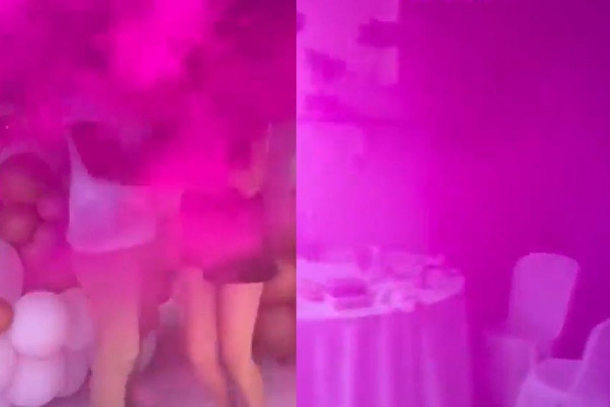 Fumaça toma conta de chá revelação 