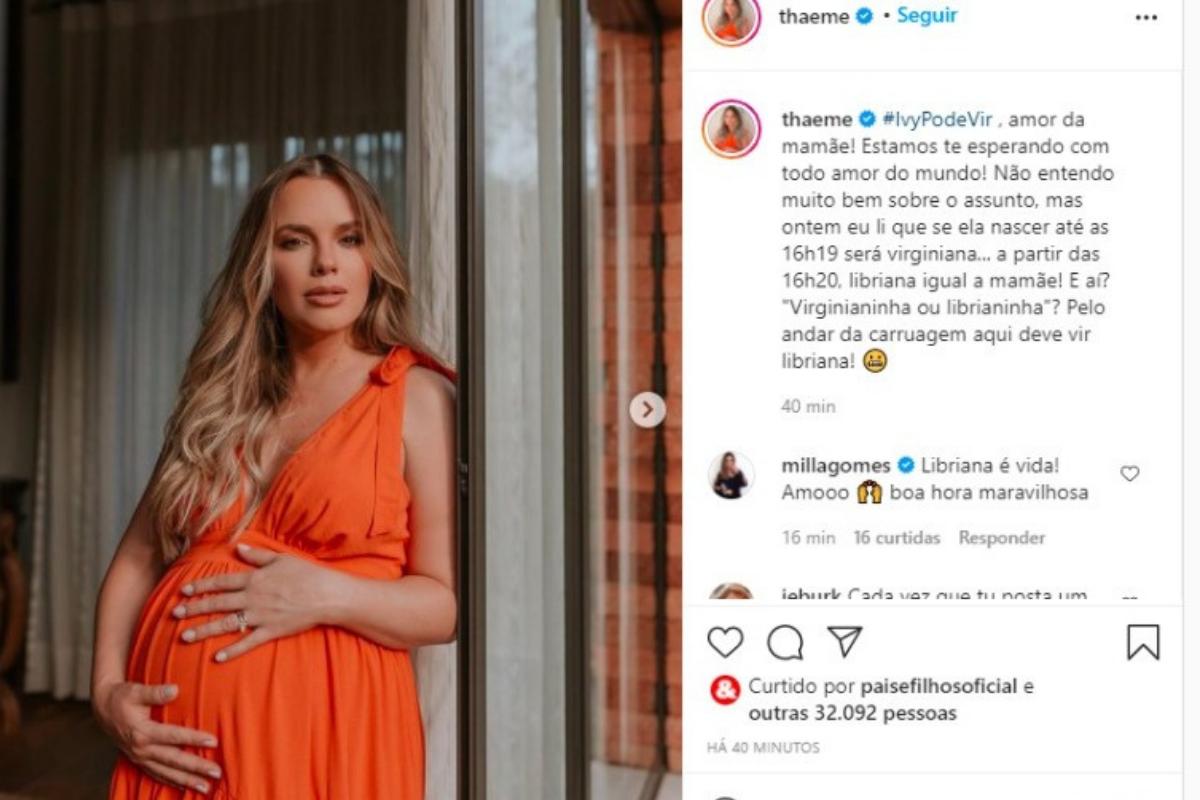 Thaeme já é mãe de Liz