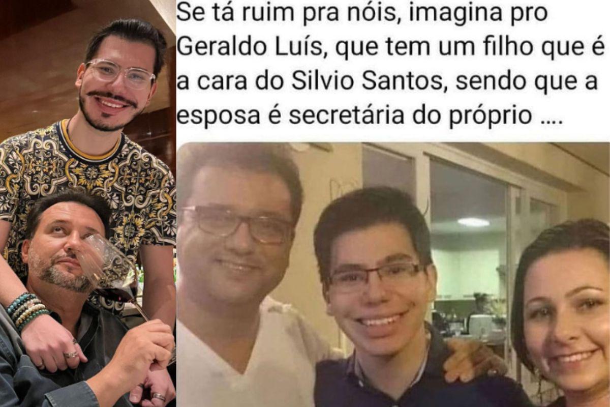 Geraldo Luís com o filho e piada feita pela internet