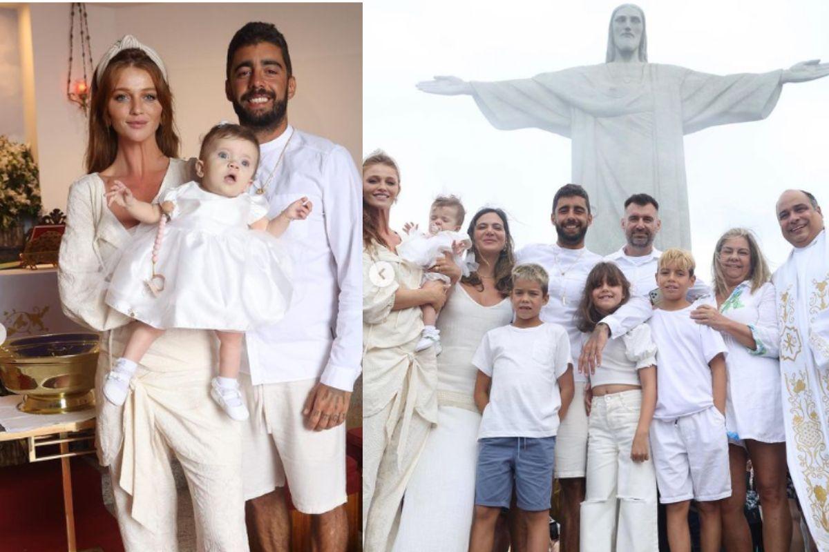 Cintia Dicker mostra batizao da filha