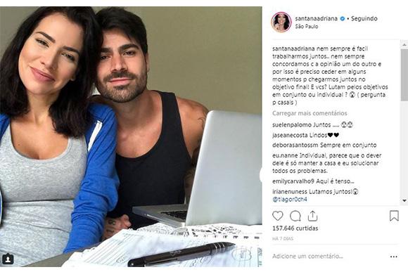 Adriana Sant'Anna e seu marido Rodrigão (Foto: Reprodução/ Instagram @santanaadriana)