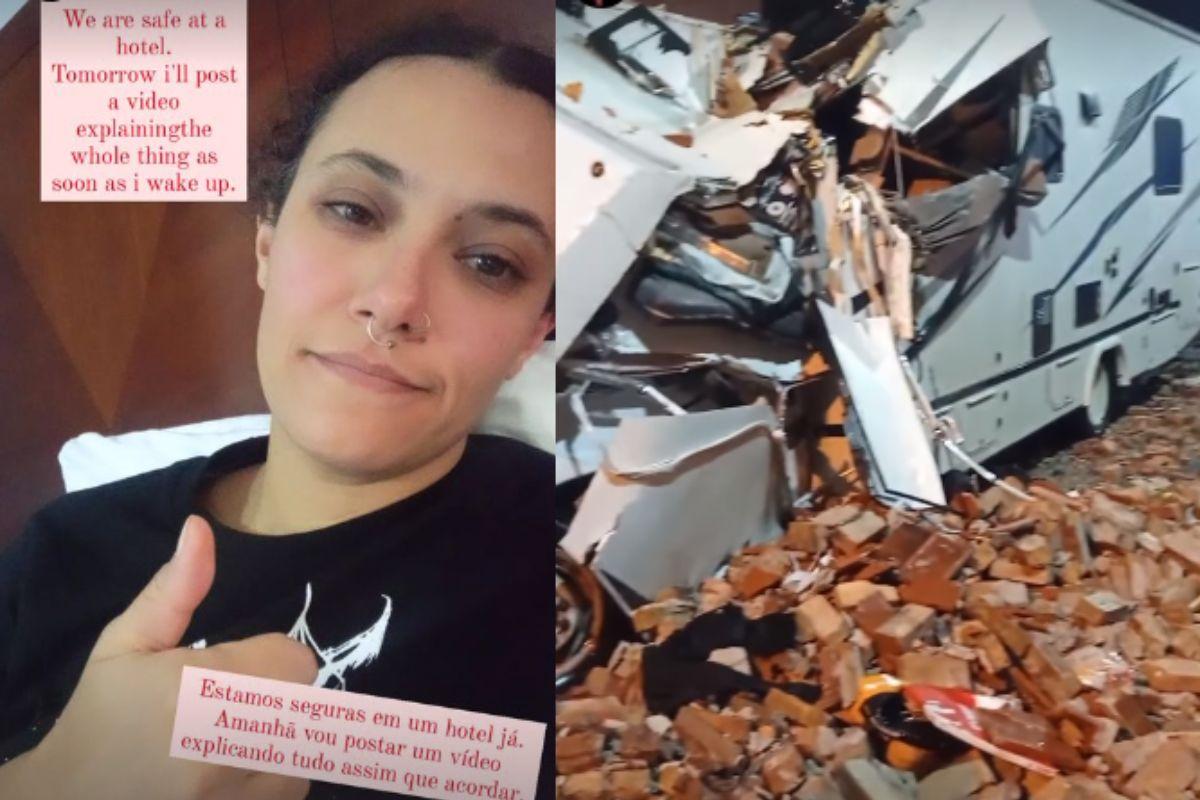 Fernanda Lira dá notícias sobre a banda após o tornado