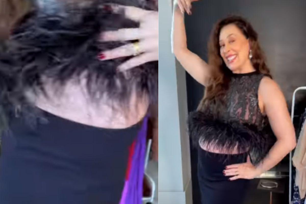 Claudia Raia usa roupa extravagante