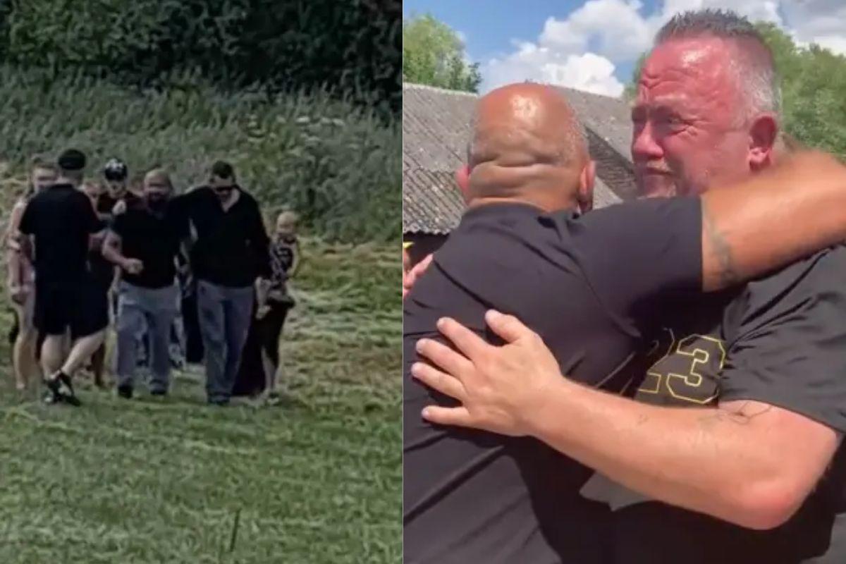 Homem finge morte para surpreender a familia