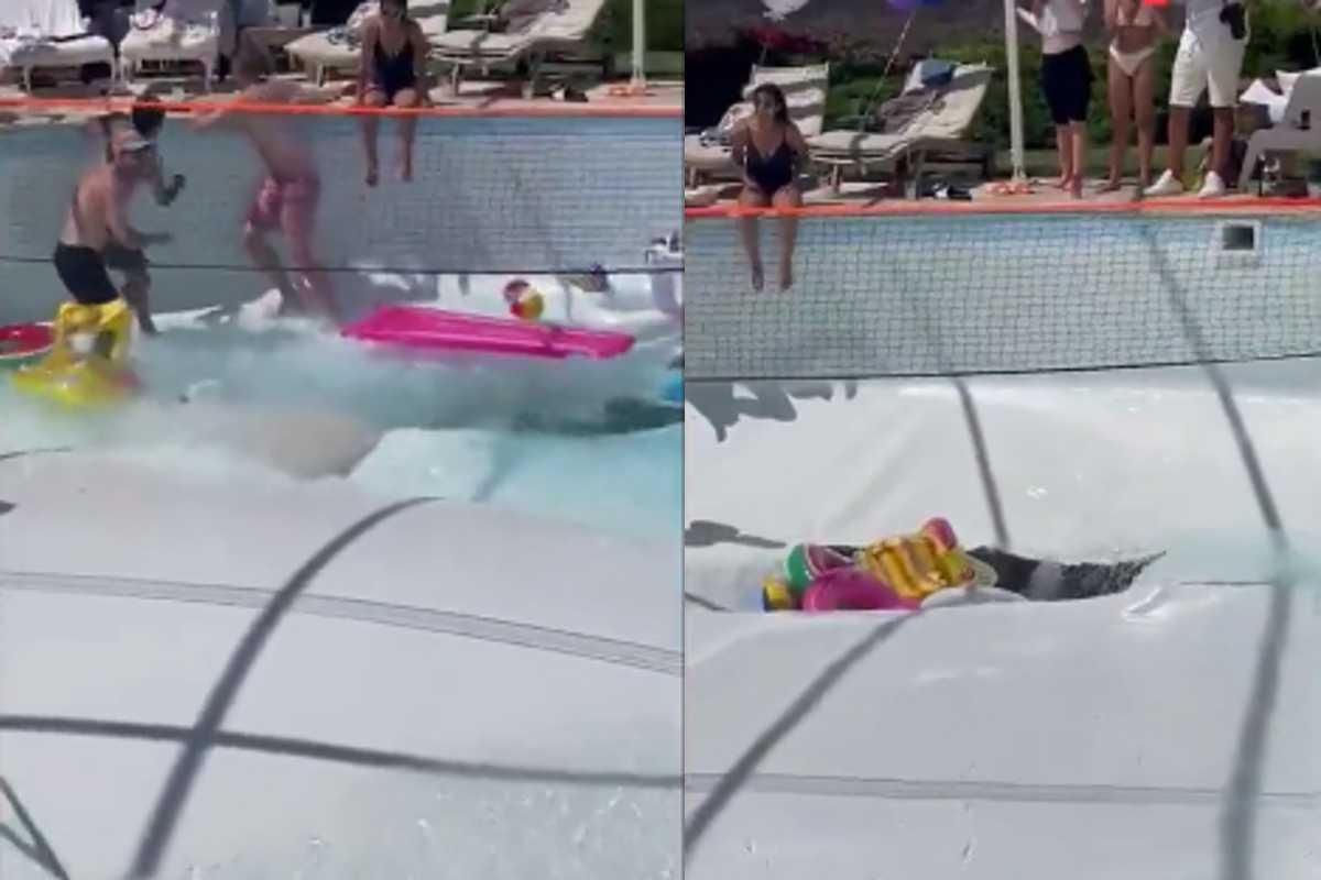 Durante uma festa em Israel, uma cratera se abriu na piscina e causou uma morte