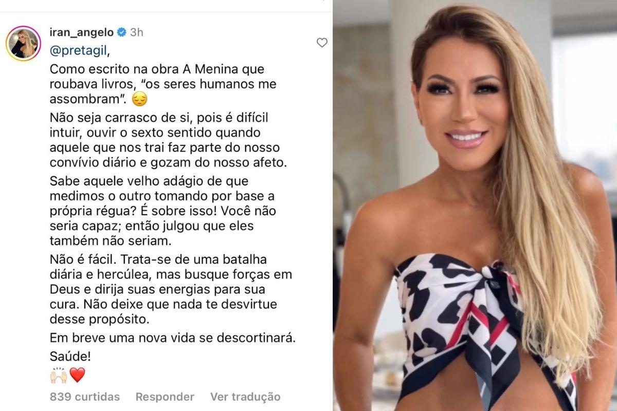 Iran tranquilizou Preta após a cantora confirmar que foi traída por alguém que trabalhava em sua casa (Foto: Reprodução/ Instagram)