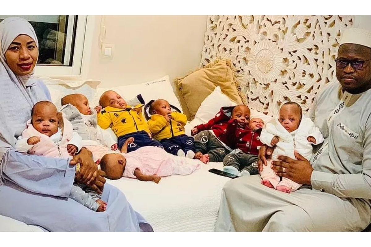Halima deu à luz nove bebês de uma vez só!