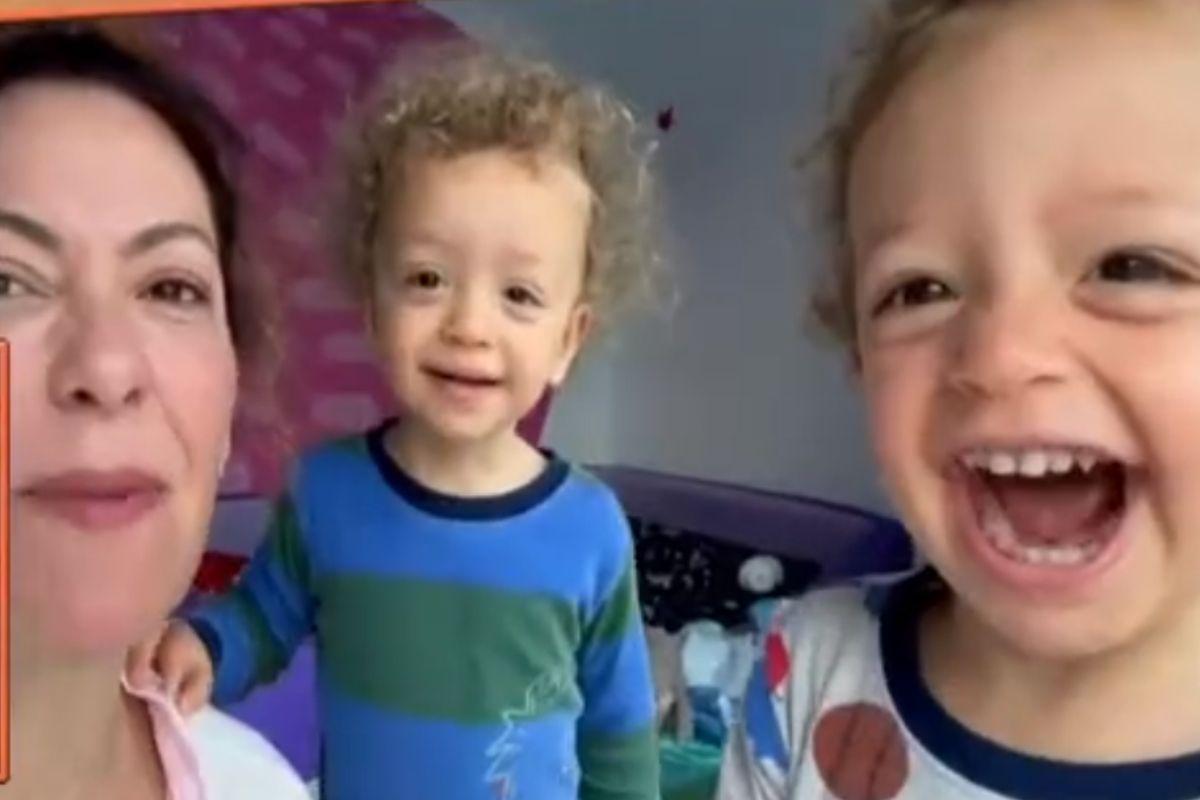 Fabiula Nascimento com os filhos 