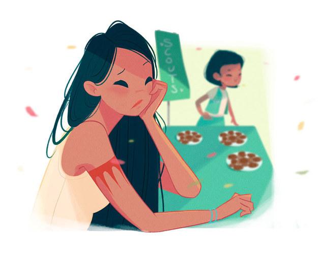 Pocahontas Vida de mãe: Pocahontas é a líder do grupo de escoteiras de sua filha e ama levar as meninas para fazerem caminhadas na natureza para que elas vejam “as cores do vento”. Entretanto, ela não gosta de ter que tentar vender biscoitos na frente do mercado.