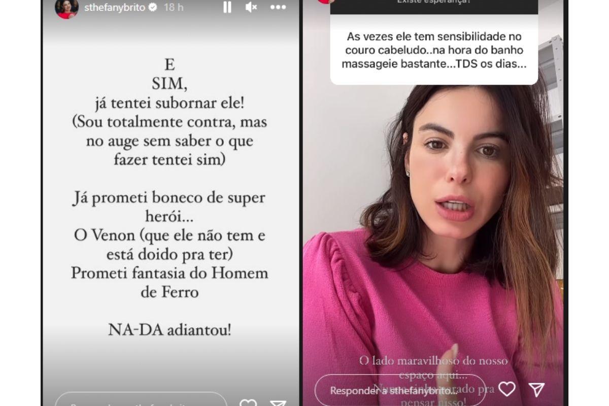 Sthefany dividiu experiências com as seguidoras 