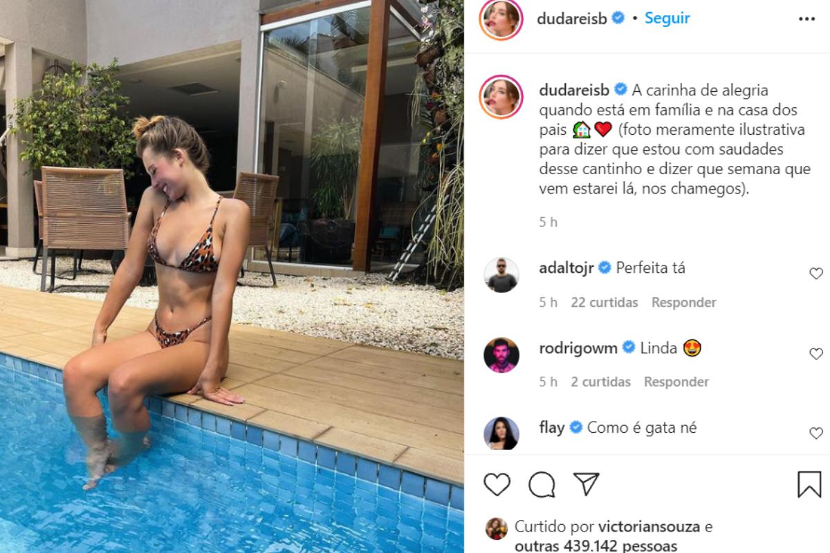 Publicação de Duda Reis na casa dos pais