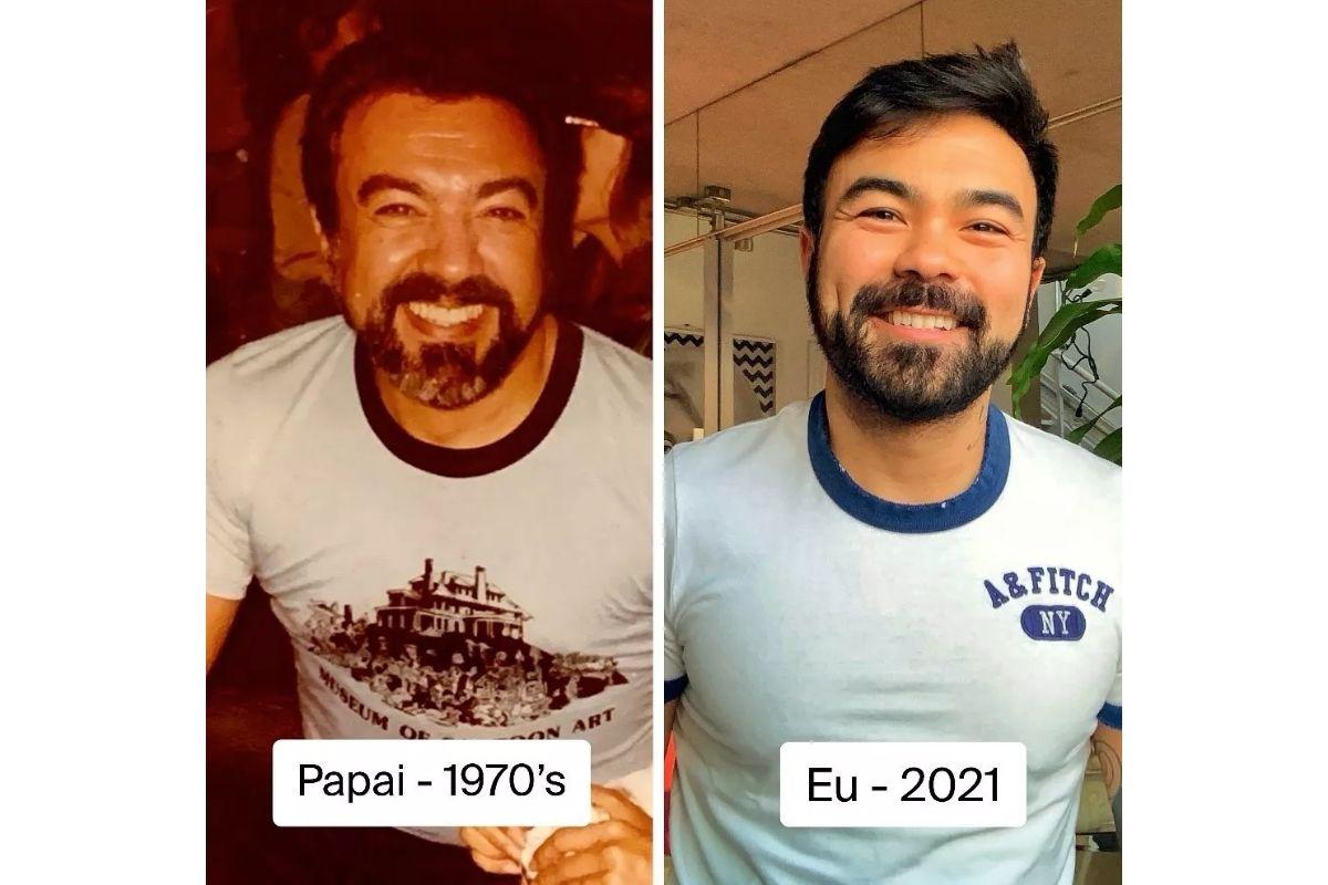 Mauro e Maurício, com 50 anos de diferença entre um registro e outro