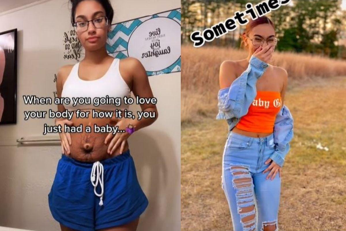 Na legenda ela escreveu: "Quando você vai amar o seu corpo como é, você acabou de ter um bebe"