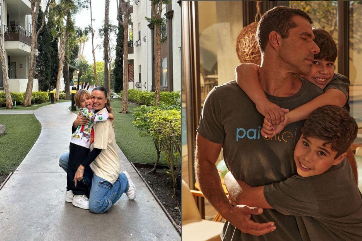Isis Valverde e Marcus Buaiz com os filhos