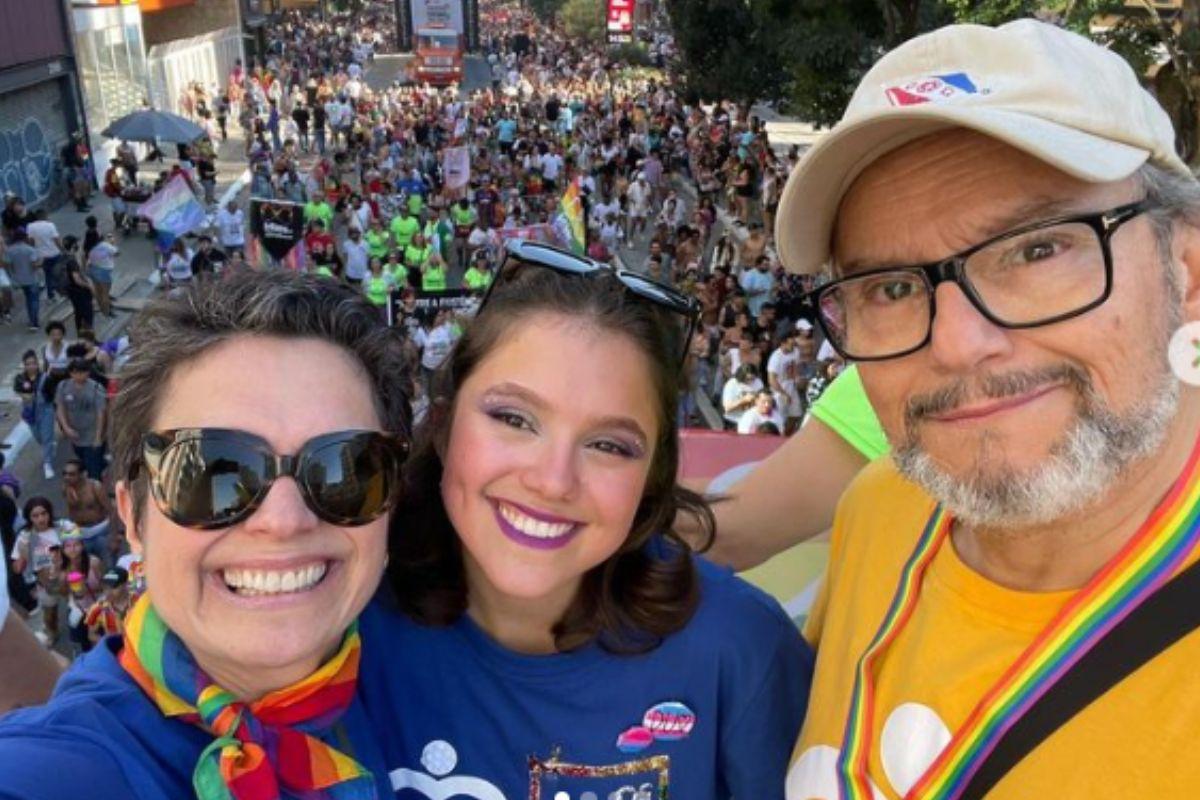 Sandra esteve com a familia no dia do Orgulho Lgbtqiap+