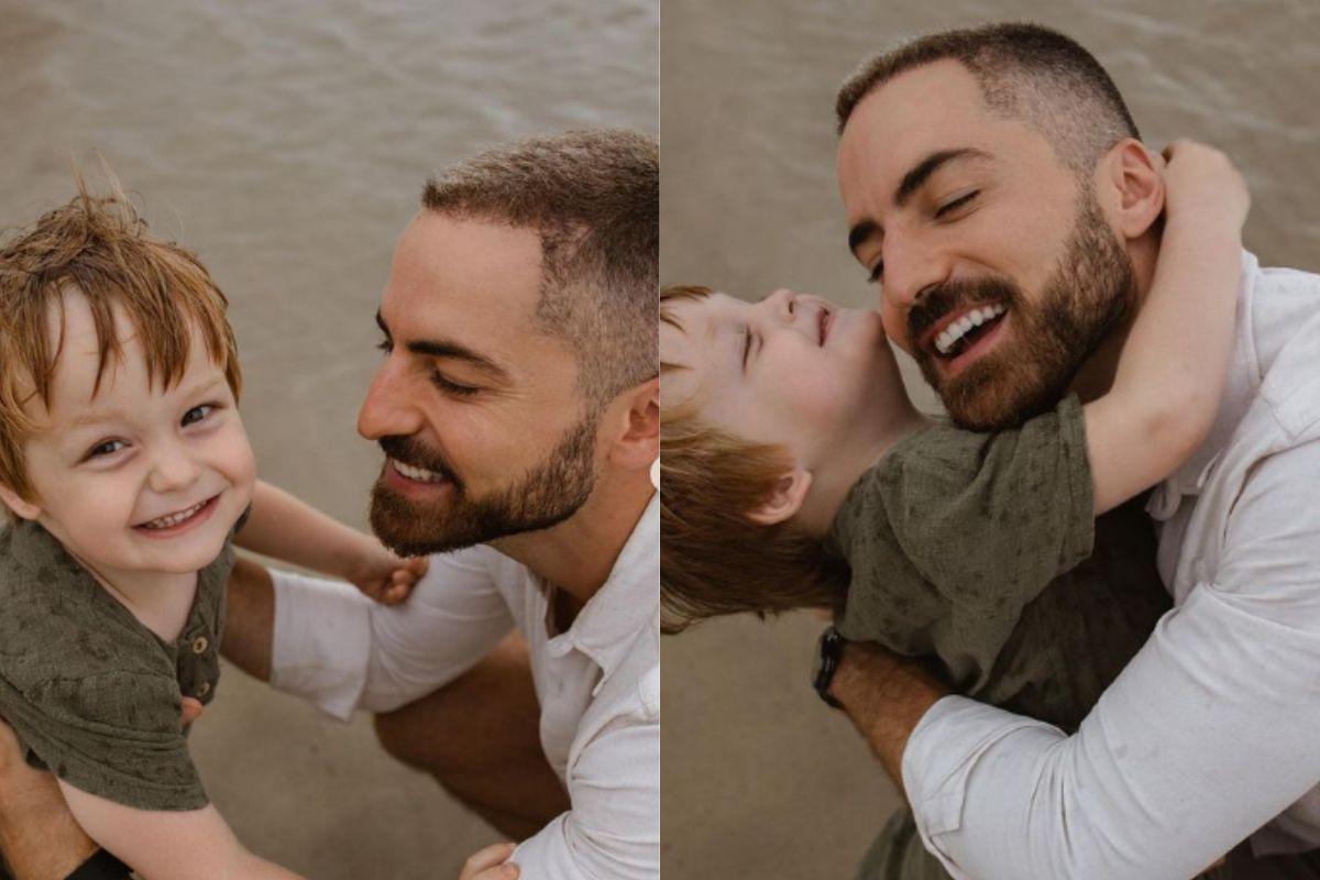 Thales Bretas com o filho Romeu